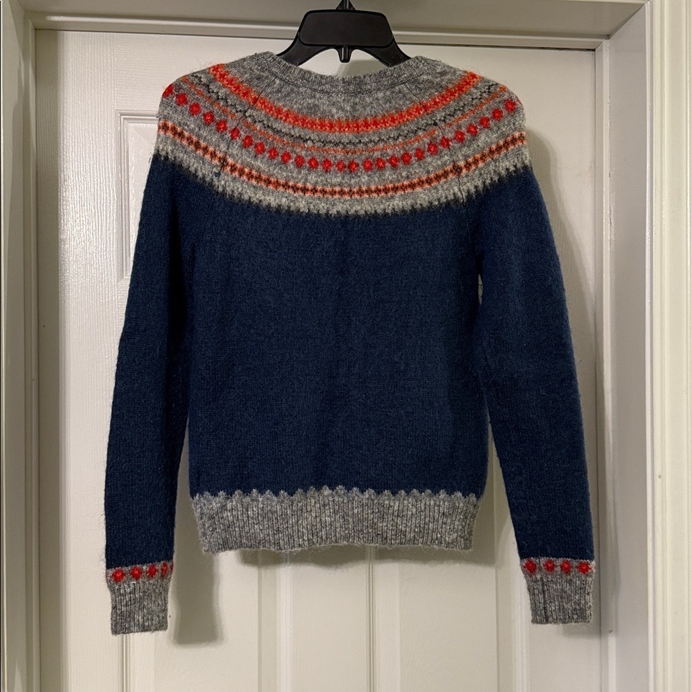GAP - Blue/gray full zip fair isle cardigan sweater - size XS - Picture 3 of 5